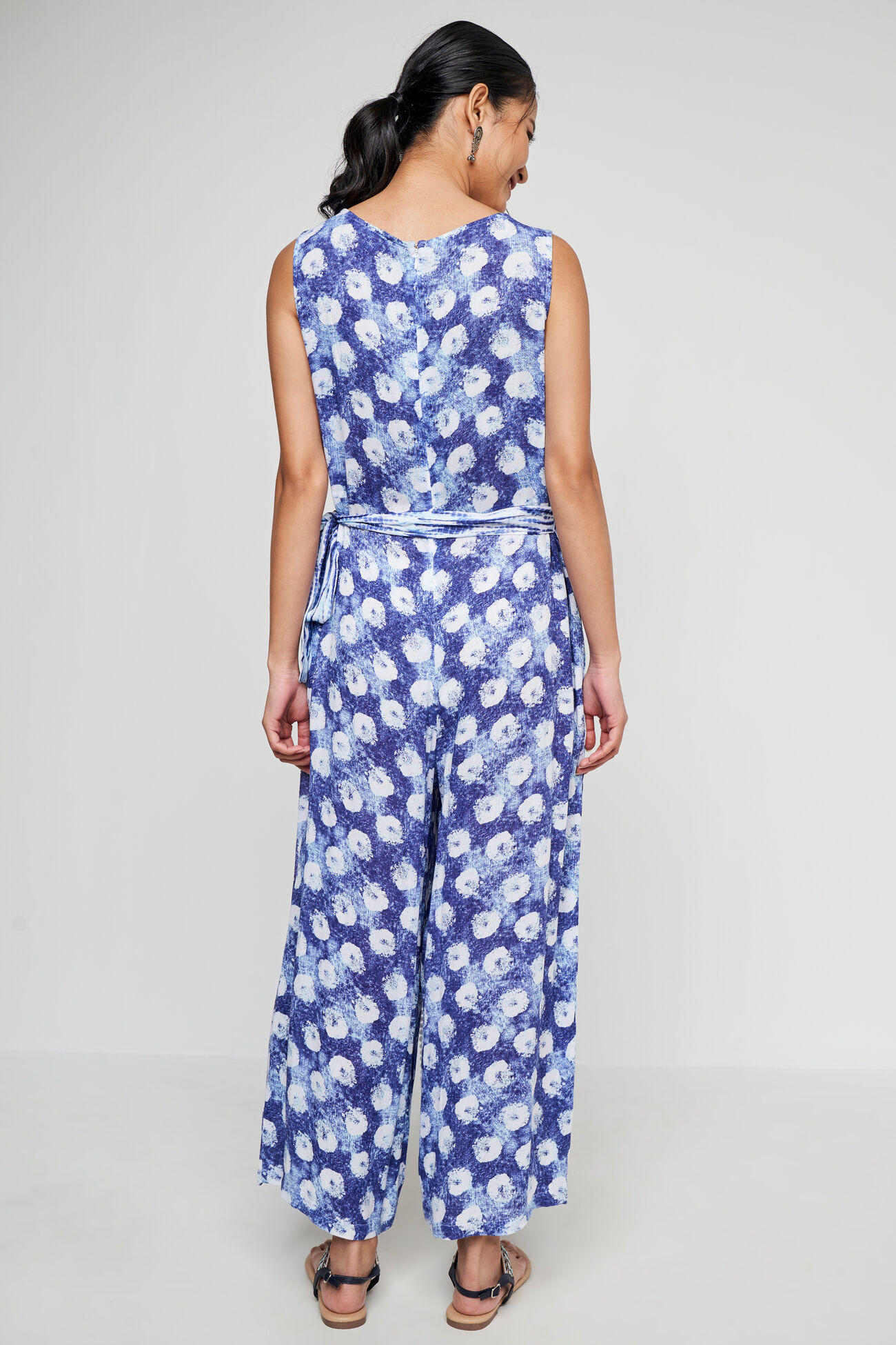 Round Neck Jumpsuit, Indigo, image 5